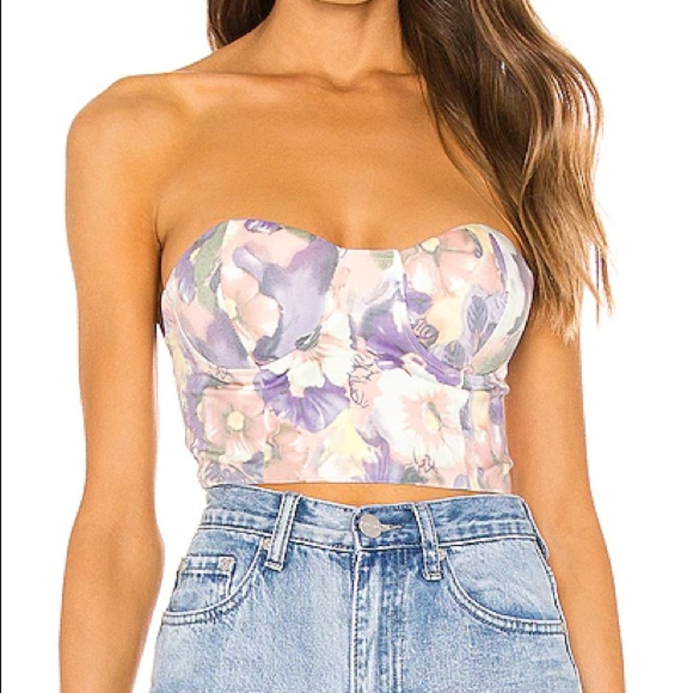 COPY - Superdown floral bustier top